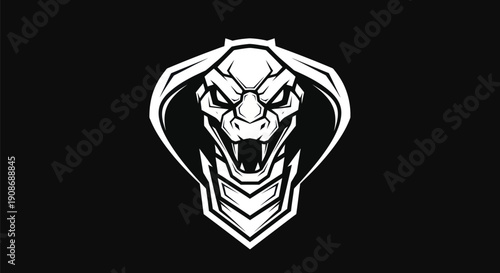 Cobra head emblem on black background