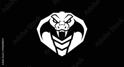 Cobra head emblem on black background