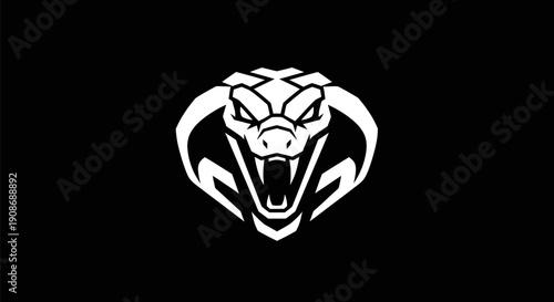 Cobra head emblem on black background