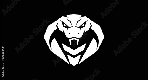 Cobra head emblem silhouette on black
