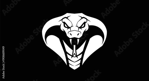 Cobra head emblem silhouette black background