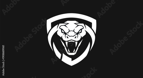 Cobra head shield emblem on black