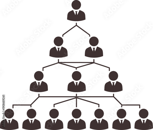 Leader at top of organizational hierarchy chart