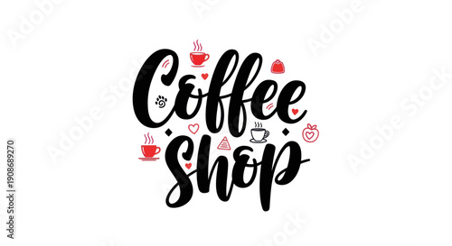 Coffee shop logo design on white