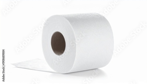 Toilettenpapierrolle freigestellt auf weißem Hintergrund