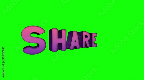 retro pop art typography animation featuring rotating like share and subscribe text with halftone pattern isolated on chroma key background for vloggers and content creators