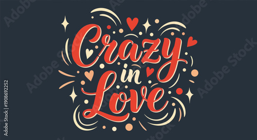 Quadro su tela Crazy in love illustration
