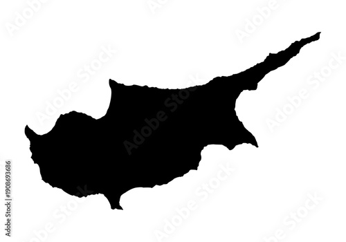 Map of Cyprus in black color on a white background. Country vector illustration