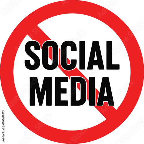 Sign showing no social media use allowed