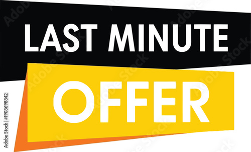 Black and yellow last minute sale banner design