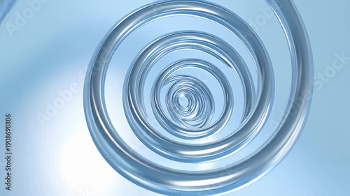 Wallpaper Mural Abstract Spiral Tunnel - A Hypnotic Journey Through Blue. Torontodigital.ca