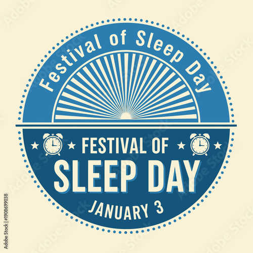 Festival of Sleep Day January 3 celebration graphic design element