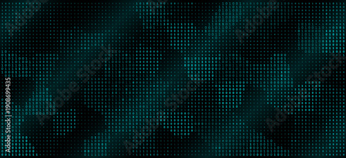 A sophisticated matrix of cyan binary code undulating in a fluid, wave-like pattern across a dark void. This visualization merges digital precision with organic motion, representing the rhythmic pulse