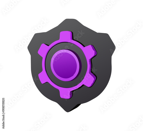 Vector illustration of a 3d circular peace symbol button designed as a colorful technology icon or business element