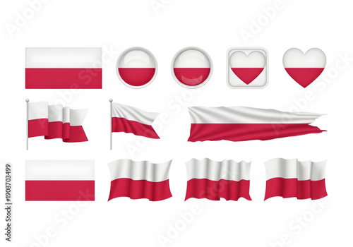 Poland flag with white and red horizontal stripes set png on transparent background Free Download Poland flag with white and red horizontal stripes set png on transparent background - GFXLoad