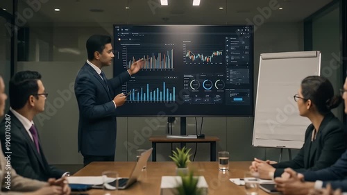 Wallpaper Mural Business Presentation - Analyzing Data and Strategies in the Office. Torontodigital.ca