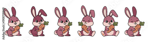 Cute Easter bunny with carrots