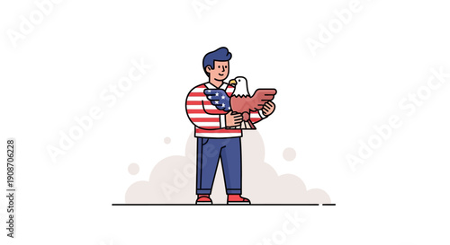 Cute Cartoon Boy Reading Puzzle Book in Casual Clothes