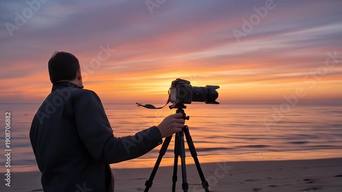 Wallpaper Mural Capturing the Golden Hour - A Photographers Beachside Sunset. Torontodigital.ca