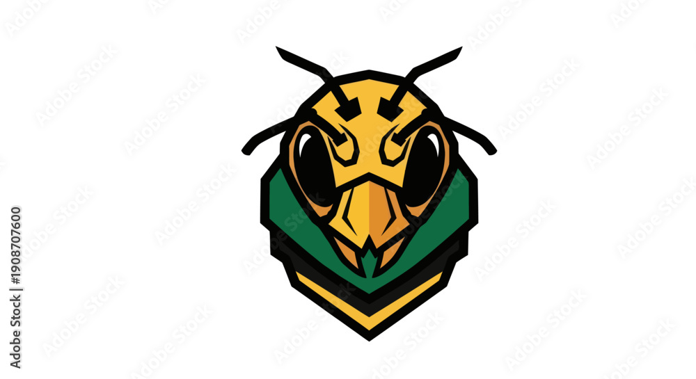 Obraz premium Stylized hornet illustration on white background