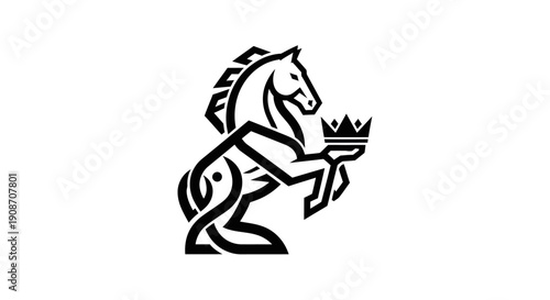 Stylized horse with crown graphic
