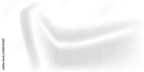 Transparent corrugated plastic ribbed glass background with abstract line patterns. 3D gradient light effects for retail windows or architectural panels. Vintage chrome reflections or polycarbonate.