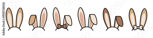 Cartoon easter bunny ears illustration