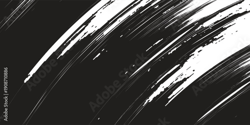 Grunge texture. Abstract black and white vector background. Monochrome vintage surface with dirty pattern in cracks, spots, dots. EPS10. 