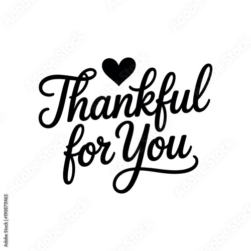 A heartfelt message of gratitude with a black heart on a white background