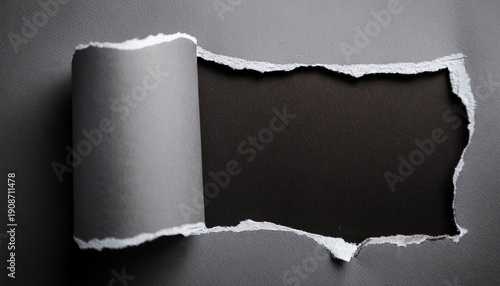 Black Paper Ripped Message Torn