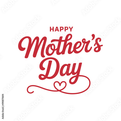 A Happy Mother's Day greeting card with red text on a white background