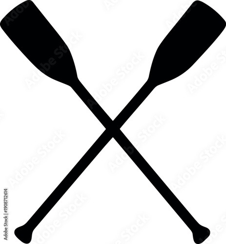 Nautical Symbol Crossed Paddles Icon vector silhouette black and white cricut design