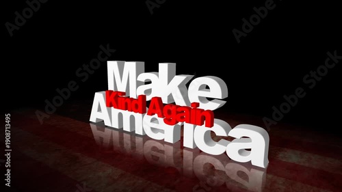 Bold 3D typography shows 'Make America Great Again'