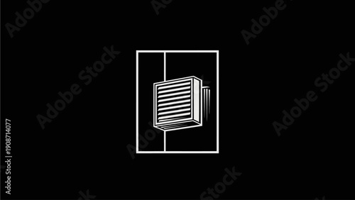 Air Vent Icon graphic for ventilation, HVAC, climate control, cooling, heating systems. Modern simple outline illustration.