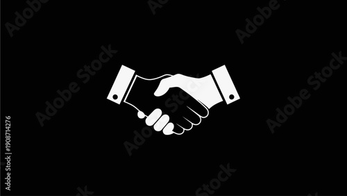 Handshake icon symbolizing agreement, partnership, trust, and successful business deal. Professional cooperation concept.