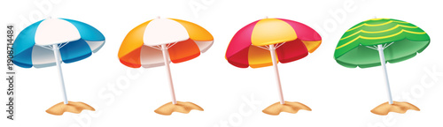 Yellow and black umbrellas. Vector illustration. Isolated on a white background.

