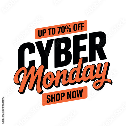 A Cyber Monday sale advertisement with discounts