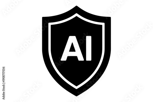 AI Shield, symbol of Artificial Intelligence, standing strong with data security in a cutting-edge technological era.