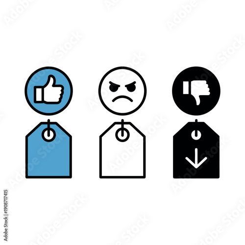 A graphic illustration of social media feedback icons