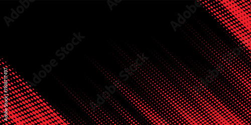 An abstract red grunge and black halftone background