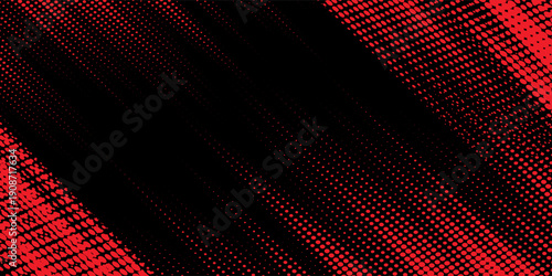 An abstract red grunge and black halftone background. Streak thunder image