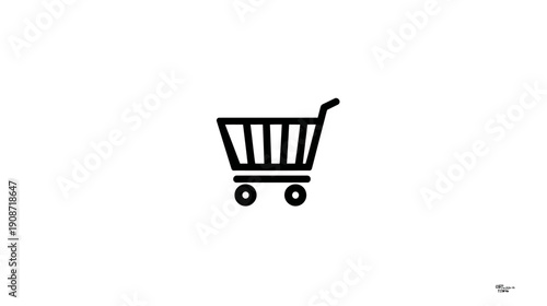 E-commerce shopping cart line icon. Online store symbol for digital retail, adding to cart, web design, and grocery concepts.