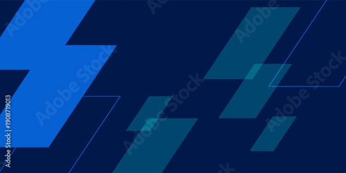Abstract blue geometric background with overlapping rectangles and diagonal shapes. with a modern concept style