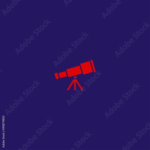 Telescope logo icon flat vector design.