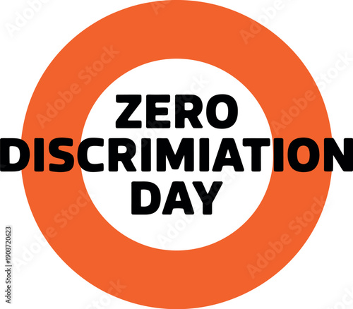 A logo for Zero Discrimination Day with a bold orange circle and black text on a white background