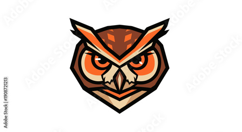 Stylized owl illustration on white background