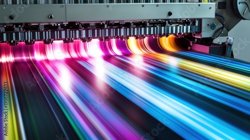 Vibrant Color Streaks from Industrial Printing Process