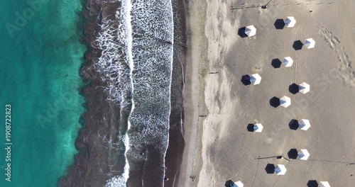Aerial view of Praia Baixo beach in Santiago island in Cape Verde - Cabo Verde