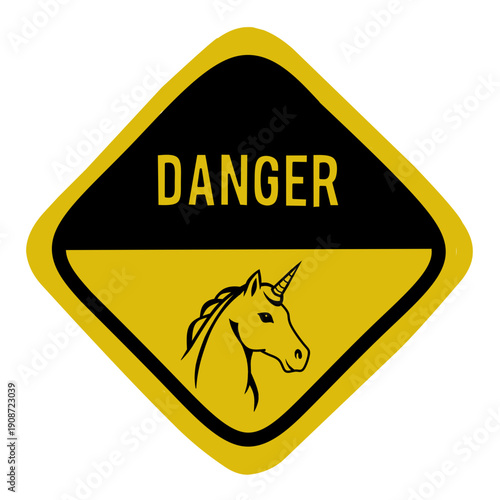 Señal DANGER unicornio.