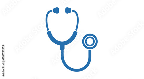 Blue Stethoscope Icon Representing Medical Healthcare and Diagnosis.